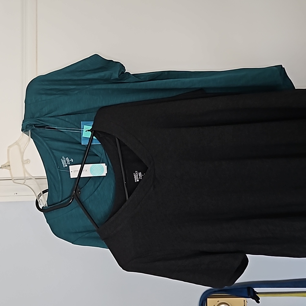 Market & Spruce 2 Pack Erin Overlap V-Neck Tee (Set)
